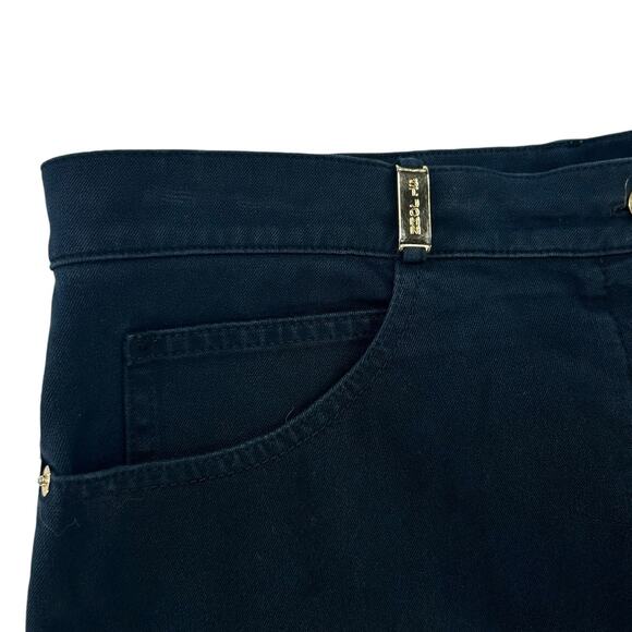 St. John Sport by Marie Gray Navy Gold Accent Belt Loop Ankle Pants Womens 14 - Picture 2 of 7